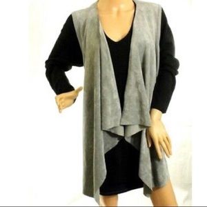 Suede and cotton blend tan vest